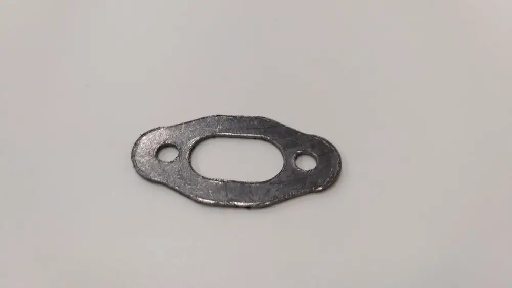 Metallplatte mit ovaler Aussparung und zwei kleinen Löchern, möglicherweise eine Dichtungskomponente, hergestellt von Remeha.